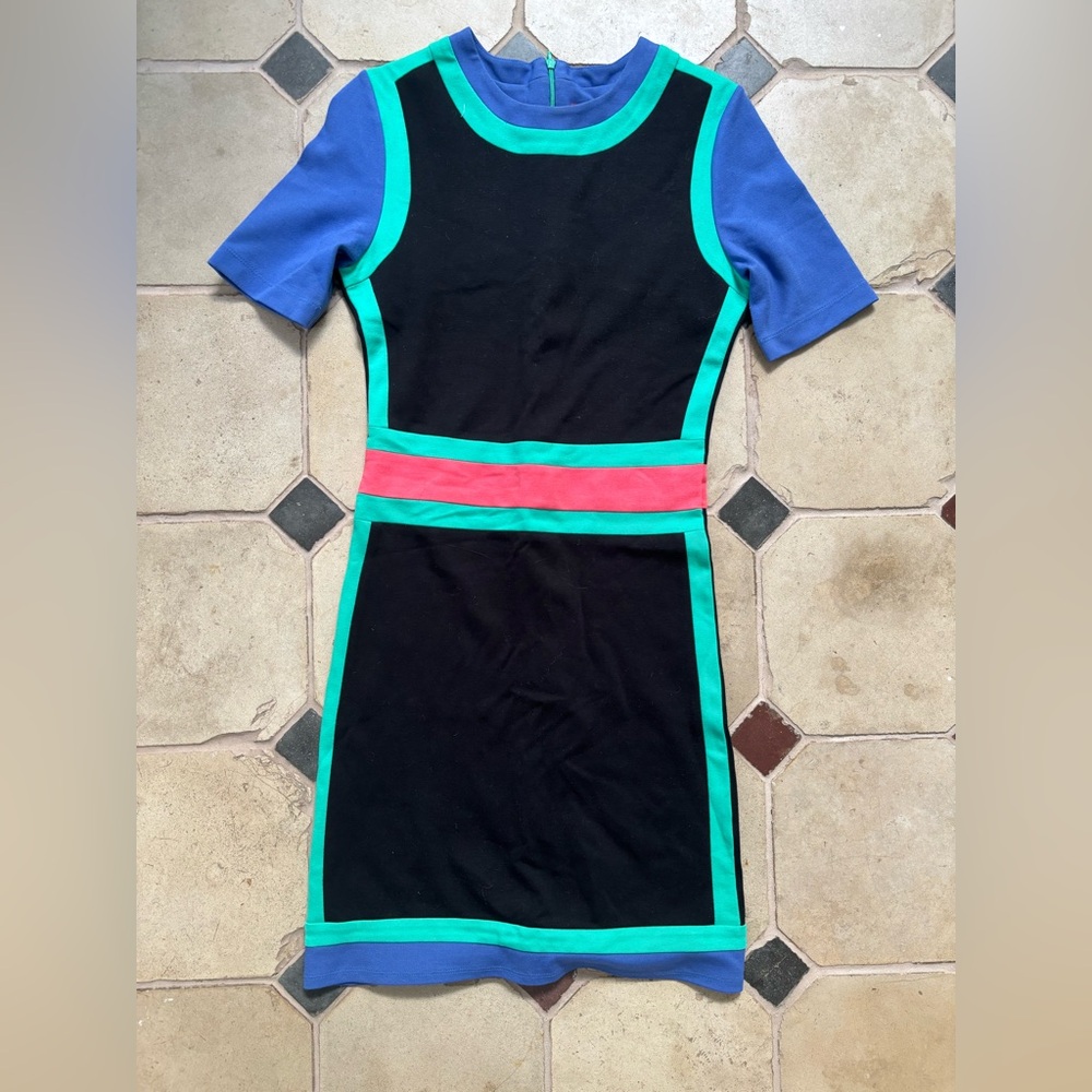 RED Saks Fifth Avenue Blue and Black Mini Dress